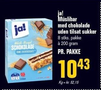 Otto Duborg Ja! müslibar med chokolade uden tilsat sukker tilbud