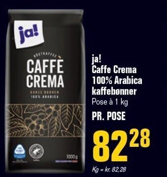 Otto Duborg Ja! caffe crema 100% arabica kaffebønner tilbud
