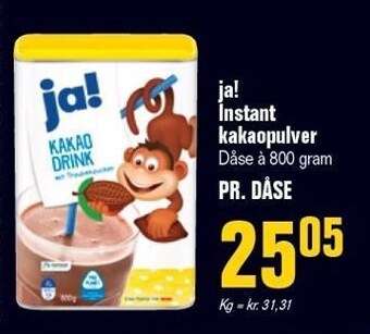 Otto Duborg Ja! instant kakaopulver tilbud