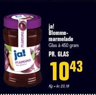 Otto Duborg Ja! blommemarmelade tilbud