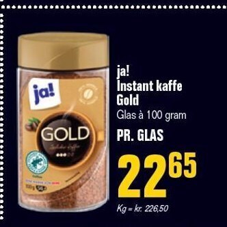 Otto Duborg Ja! instant kaffe gold tilbud