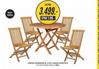 My Home Larissa havebord m. 4 stk. larisa caféstole tilbud