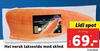 Lidl Hel norsk lakseside m. skind tilbud