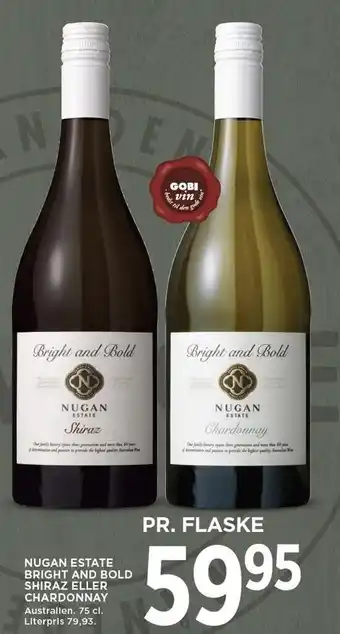 MENY Nugan estate bright and bold shiraz el. chardonnay tilbud