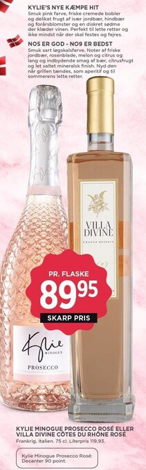 Kylie minogue prosecco rosé el. villa divine côtes du rhône rosé