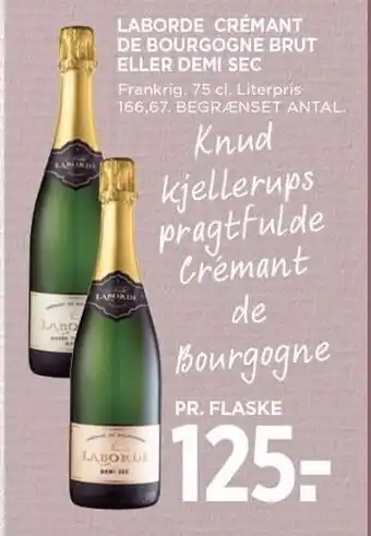 MENY Laborde crémant de bourgogne brut el. demi sec tilbud