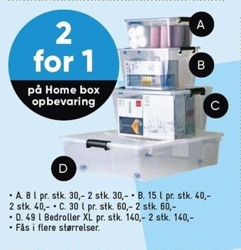 Bilka 2 for 1 på home box opbevaring tilbud