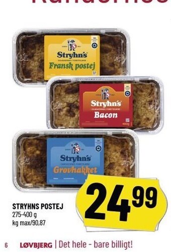 Løvbjerg Stryhns postej tilbud