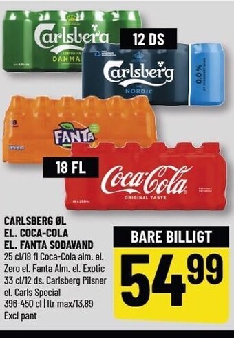 Løvbjerg Carlsberg øl el. coca-cola el. fanta sodavand tilbud