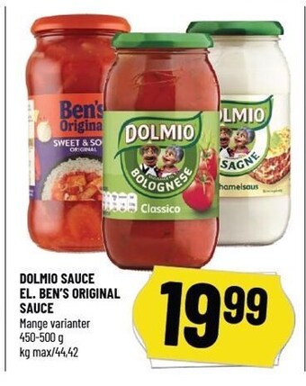 Løvbjerg Dolmio sauce el. ben's original sauce tilbud