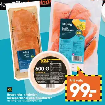 Bilka Røget laks, skalrejer, lakseportioner eller fiskefileter tilbud