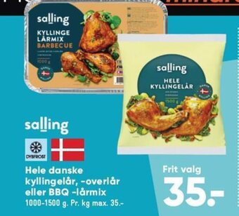 Bilka Hele danske kyllingelår, -overlår eller BBQ -lårmix tilbud