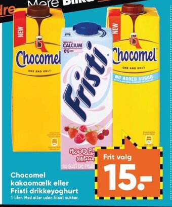 Bilka Chocomel kakaomælk eller Fristi drikkeyoghurt tilbud