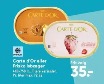 Bilka Carte d'Or eller Frisko isbæger tilbud
