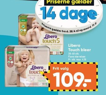 Bilka Libero Touch bleer tilbud