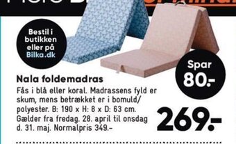 Bilka Nala foldemadras tilbud