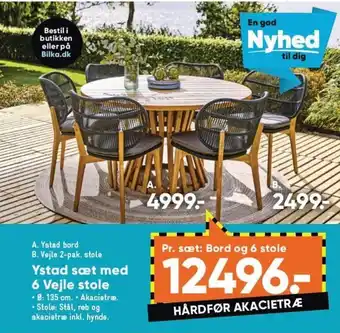 Bilka Ystad sæt med 6 Vejle stole tilbud