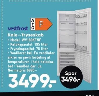 Bilka Vestfrost Køle-/fryseskab tilbud