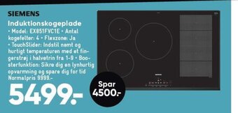 Bilka SIEMENS Induktionskogeplade tilbud