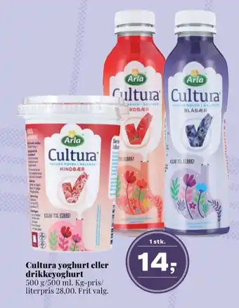 Dagli'Brugsen Cultura yoghurt hindbær tilbud