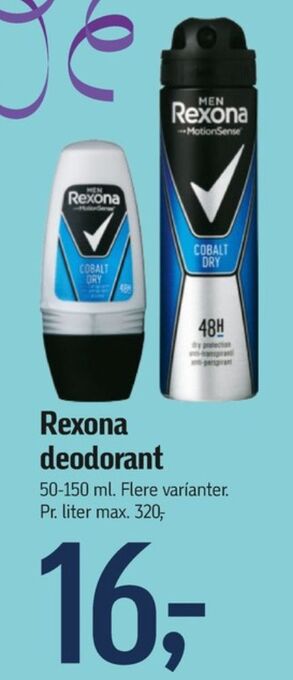 Føtex Rexona men deo roll-on tilbud