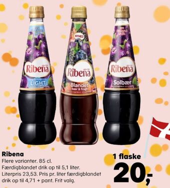 Kvickly Ribena konc. frugtsaft tilbud