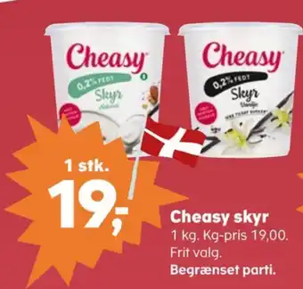 Kvickly Cheasy skyr vanilje 0,2% tilbud