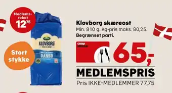 Kvickly Klovborg skæreost danbo mellemlagret tilbud