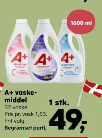 Kvickly A+ vaskemiddel-flydende tilbud
