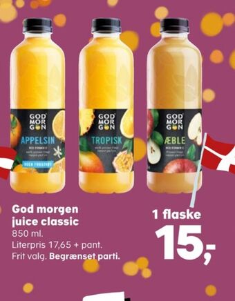 Kvickly Godmorgen appelsinjuice tilbud