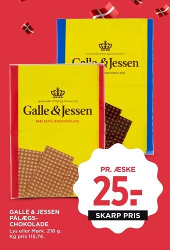 MENY Galle & jessen pålægschokolade mælk tilbud