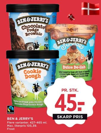 MENY Ben & jerry's is tilbud