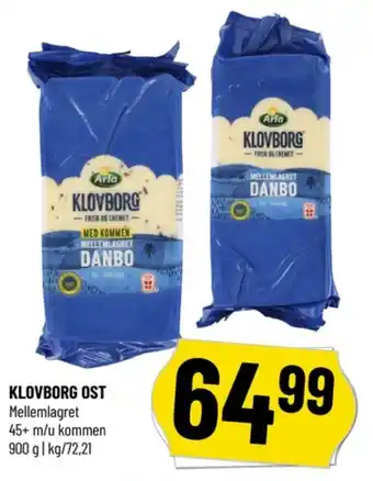 Løvbjerg Klovborg skæreost danbo mellemlagret 45+ tilbud