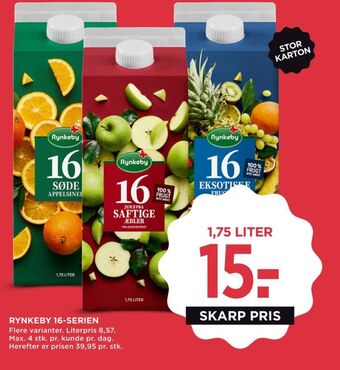 16 serie appelsinjuice søde