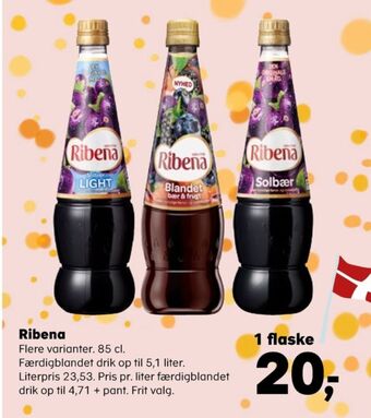 SuperBrugsen Ribena konc. frugtsaft tilbud