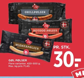 MENY Gøl grillpølser tilbud
