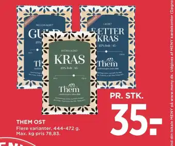 MENY Them ost skæreost fætter kras ekstralagret tilbud