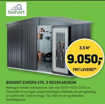 XL-BYG Biohort redskabsrum tilbud