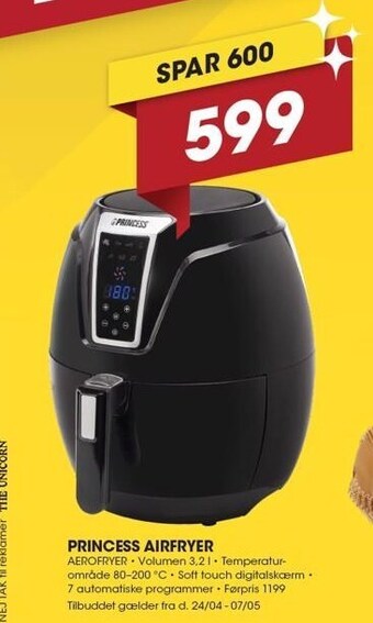 Punkt1 Princess airfryer tilbud