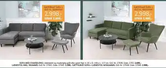 Daells Bolighus Sofa med chaiselong, lænestol inkl. skammel el. sættilbud sofa+ lænestol m/skammel tilbud