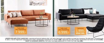 Daells Bolighus Lækker sofa med stor chaiselong el. smart og moderne lænestol tilbud