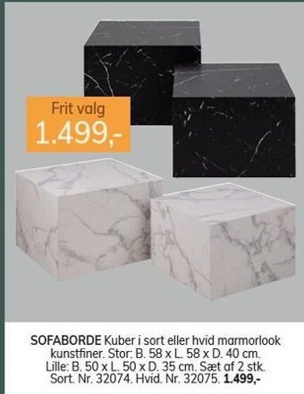 Daells Bolighus Sofaborde tilbud