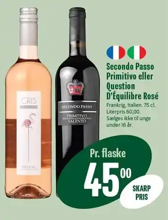 Secondo passo primitivo eller question d'équlibre rosé