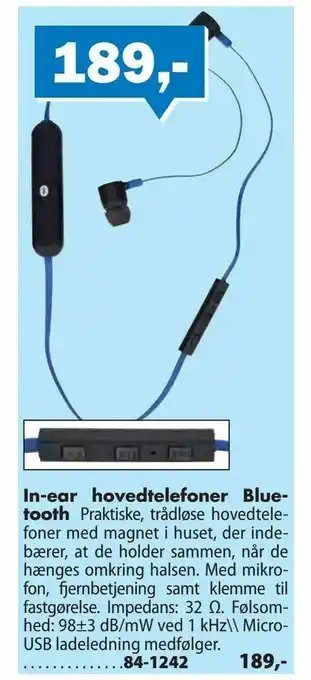 In-ear hovedtelefoner Bluetooth