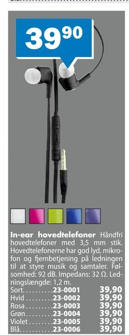 In-ear hovedtelefoner