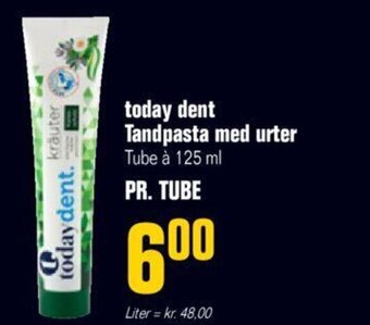 Otto Duborg today dent Tandpasta med urter tilbud
