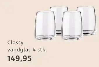 Sinnerup Classy vandglas 4 stk tilbud