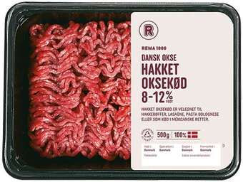 REMA 1000 Hk. oksekød 8-12%, 500 g tilbud