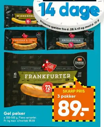 Bilka Gøl wienerpølser tilbud