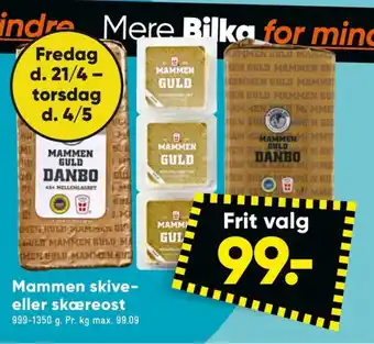 Bilka Mammen skæreost danbo guld mellemlagret tilbud